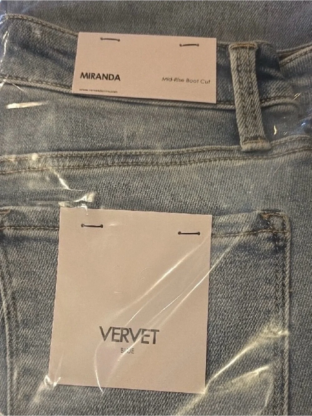Vervet Miranda Light Wash High-Rise Straight Leg Jeans - Light Blue